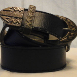 Black leather belt
